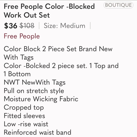 Free People Movement Colorblock 2Pc Set Red/Navy Combo - Picture 14 of 15